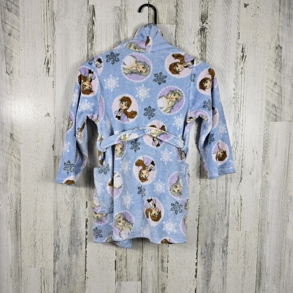 Disney frozen blue and white girls bath robe size 6